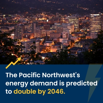 The Pacific Northwest's energy demand is predicted to double by 2046.