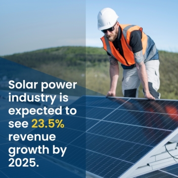 Solar power industry is expected to see 23.5% revenue growth by 2025.